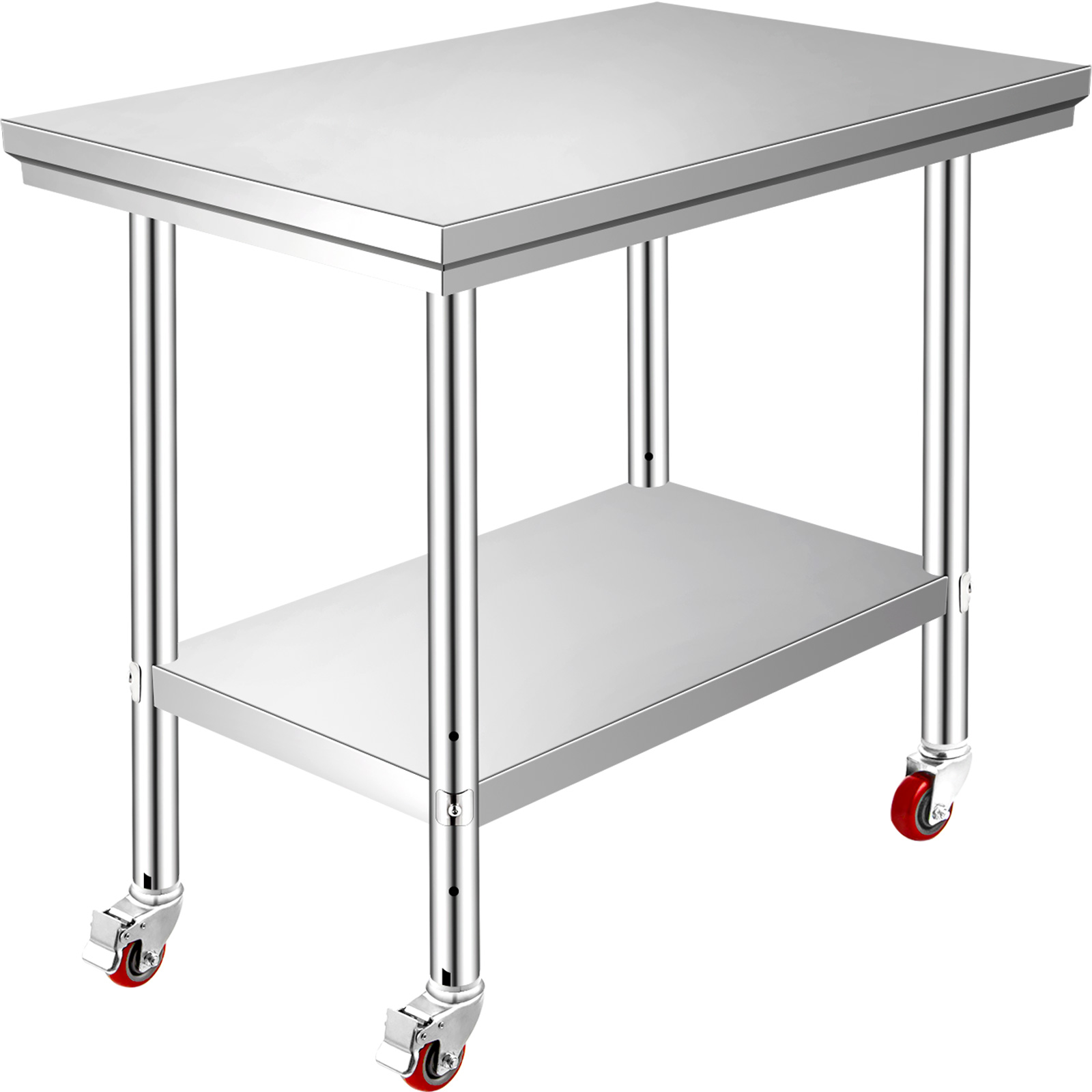 Commercial Kitchen Bench - SucceBuy Stainless Steel Kitchen Worktable Shelves