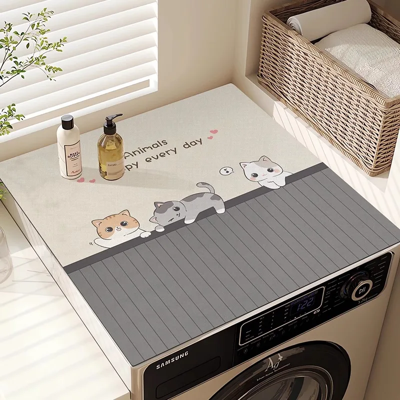 Commercial Kitchen Prep Table - VIKAMA Minimalist Cartoon Washing Machine Cover