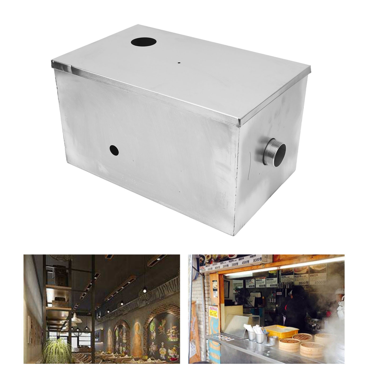 Commercial Kitchen Grease Interceptor - 400x250x230mm Stainless Steel Grease Interceptor Trap