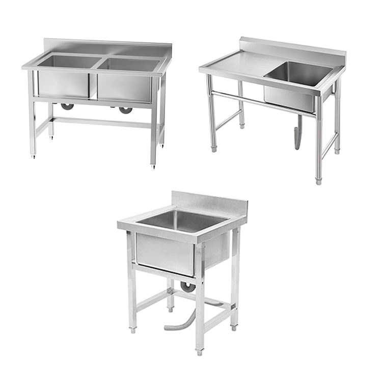 Commercial Kitchen Bench - Commercial Stainless Steel Kitchen Sinks Double