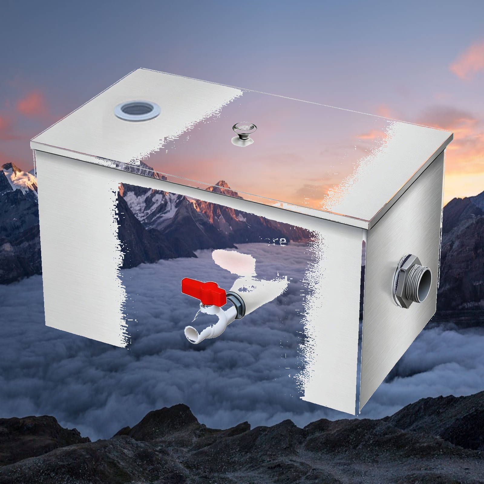 Commercial Kitchen Grease Interceptor - Easy Clean Grease Trap Interceptor Stainless