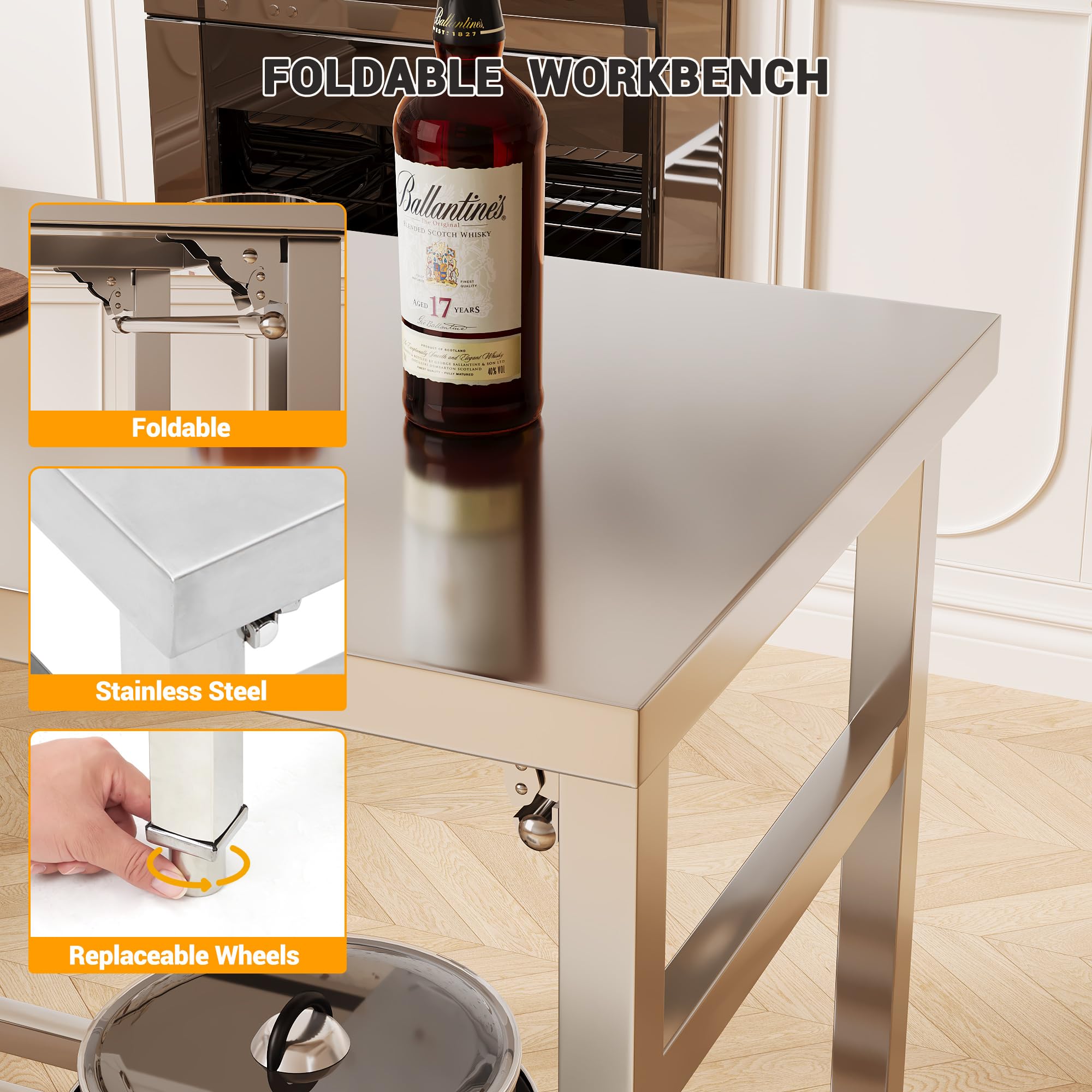60*24 Inch Stainless Steel Pre - огляд і ціна Commercial Kitchen Bench