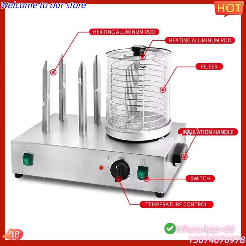 2026 Bread Steamer Warmer Auto - огляд і ціна Hot Dog Roller Grill