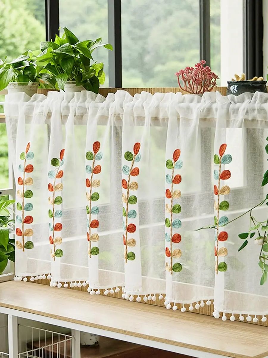 White Lace Sheer Valance Curta - огляд і ціна Commercial Kitchen Canopy
