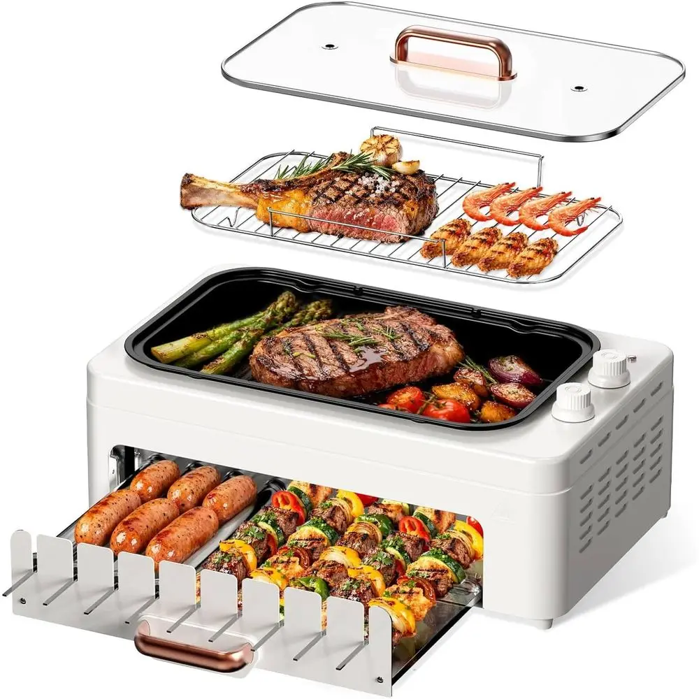 4-in-1 Indoor Countertop Grill - огляд і ціна Hot Dog Roller Grill