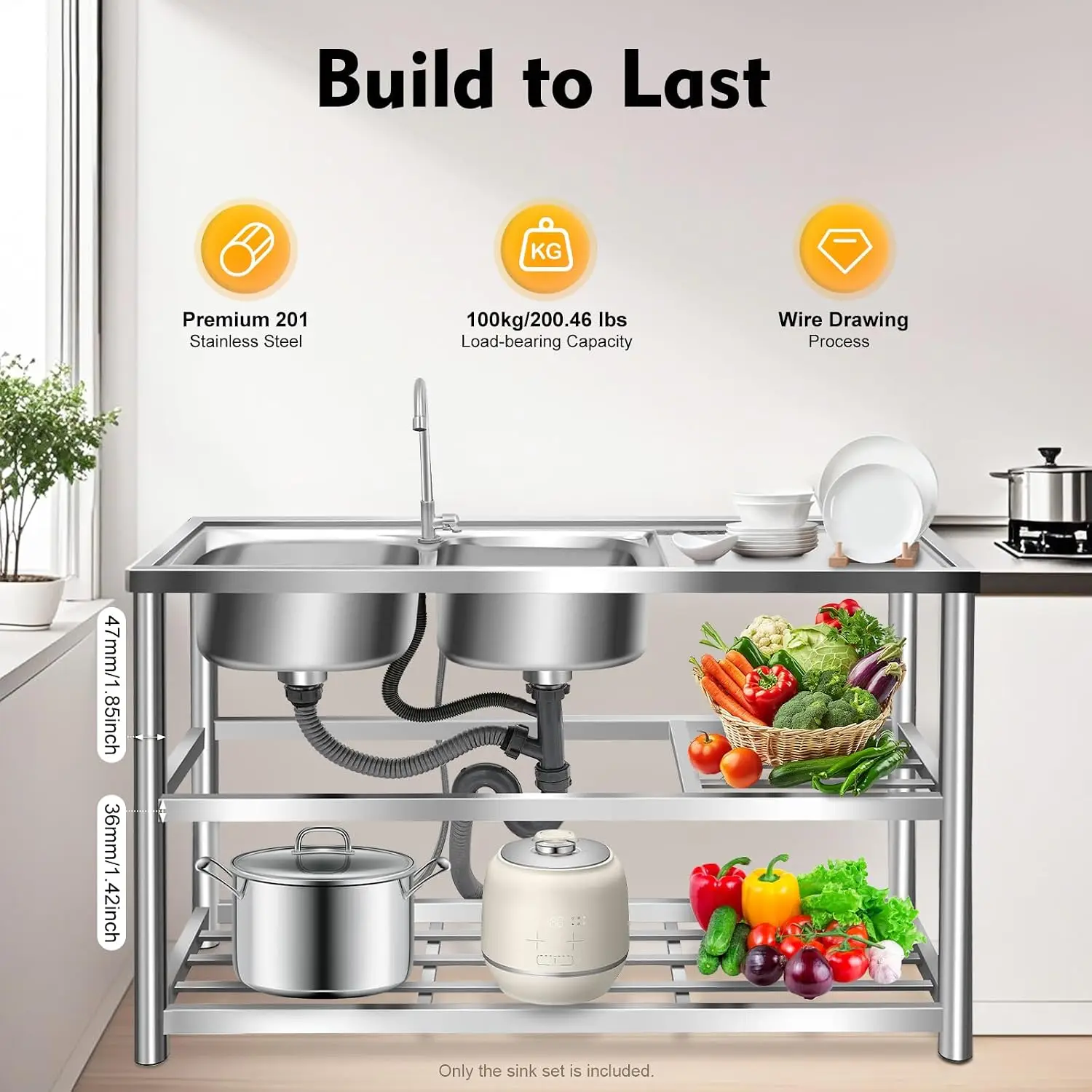 3 Tiers Freestanding Stainless - огляд і ціна Commercial Kitchen Set