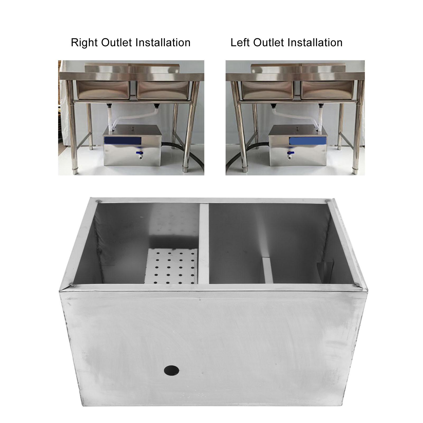 400x250x230mm Stainless Steel  - огляд і ціна Commercial Kitchen Grease Interceptor