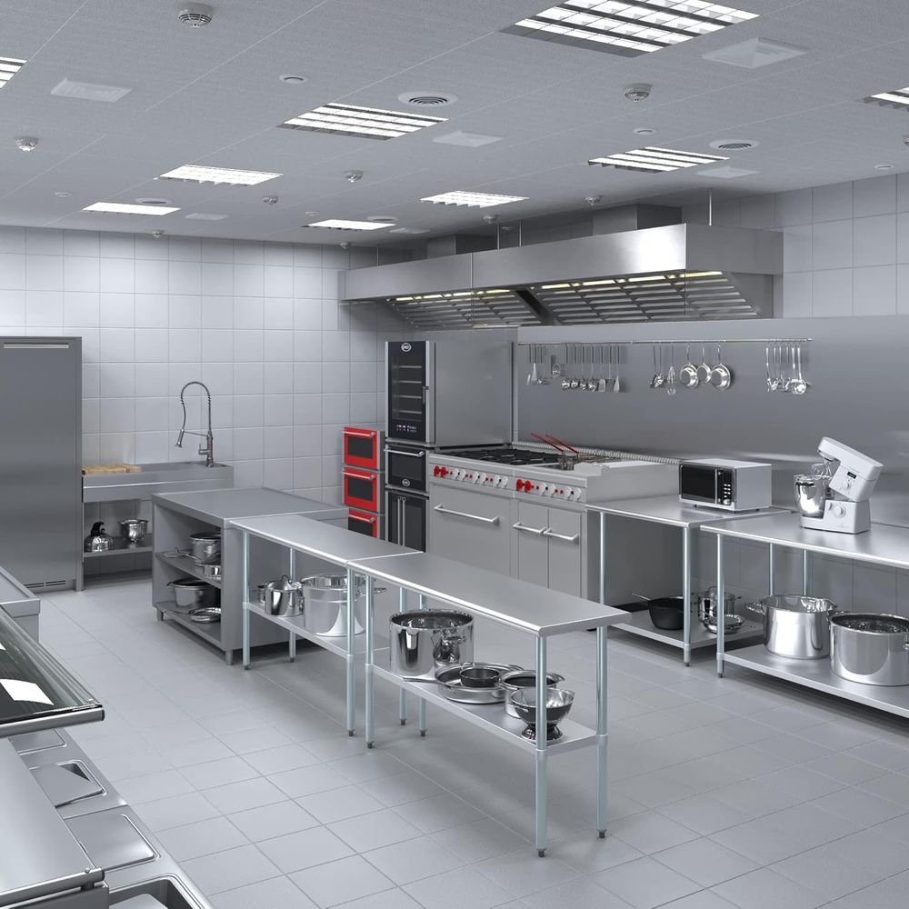 StainlSteel Table + Add Caster - огляд і ціна Commercial Kitchen Prep Table