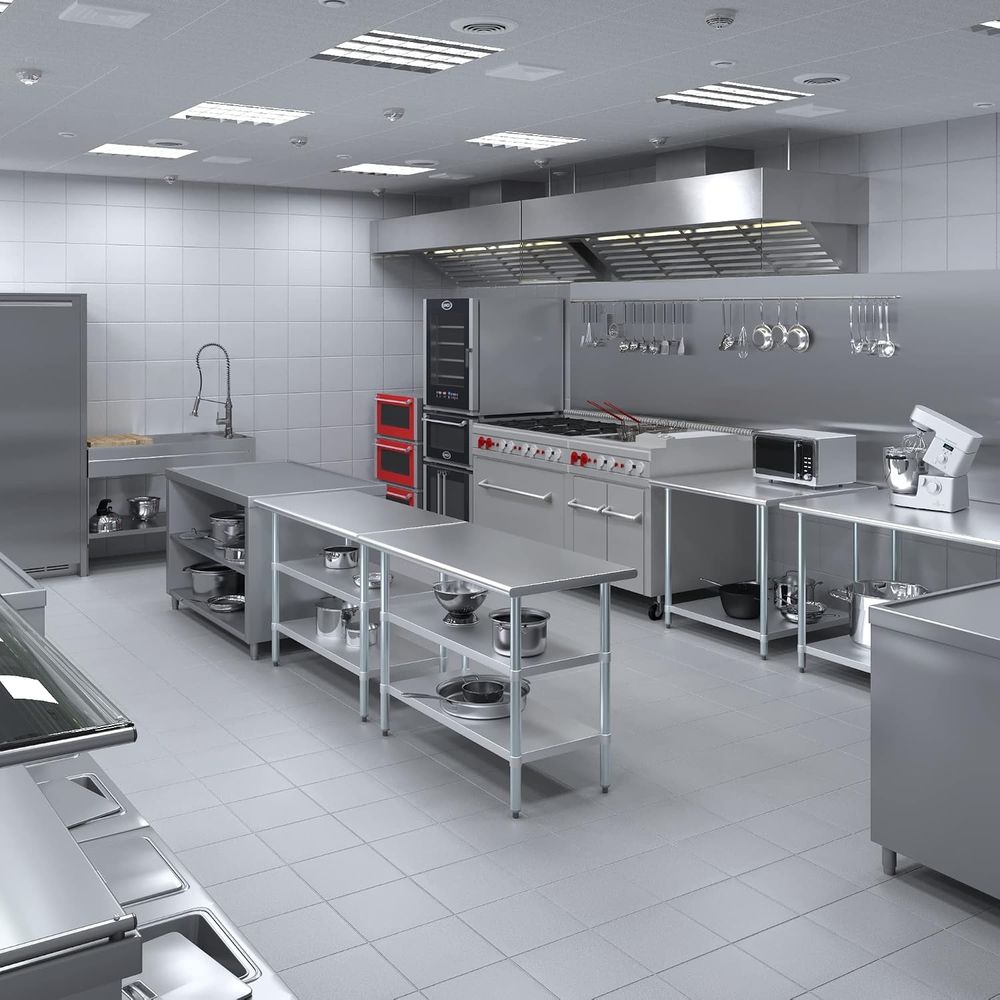 StainlSteel Table + Add Caster - огляд і ціна Commercial Kitchen Prep Table