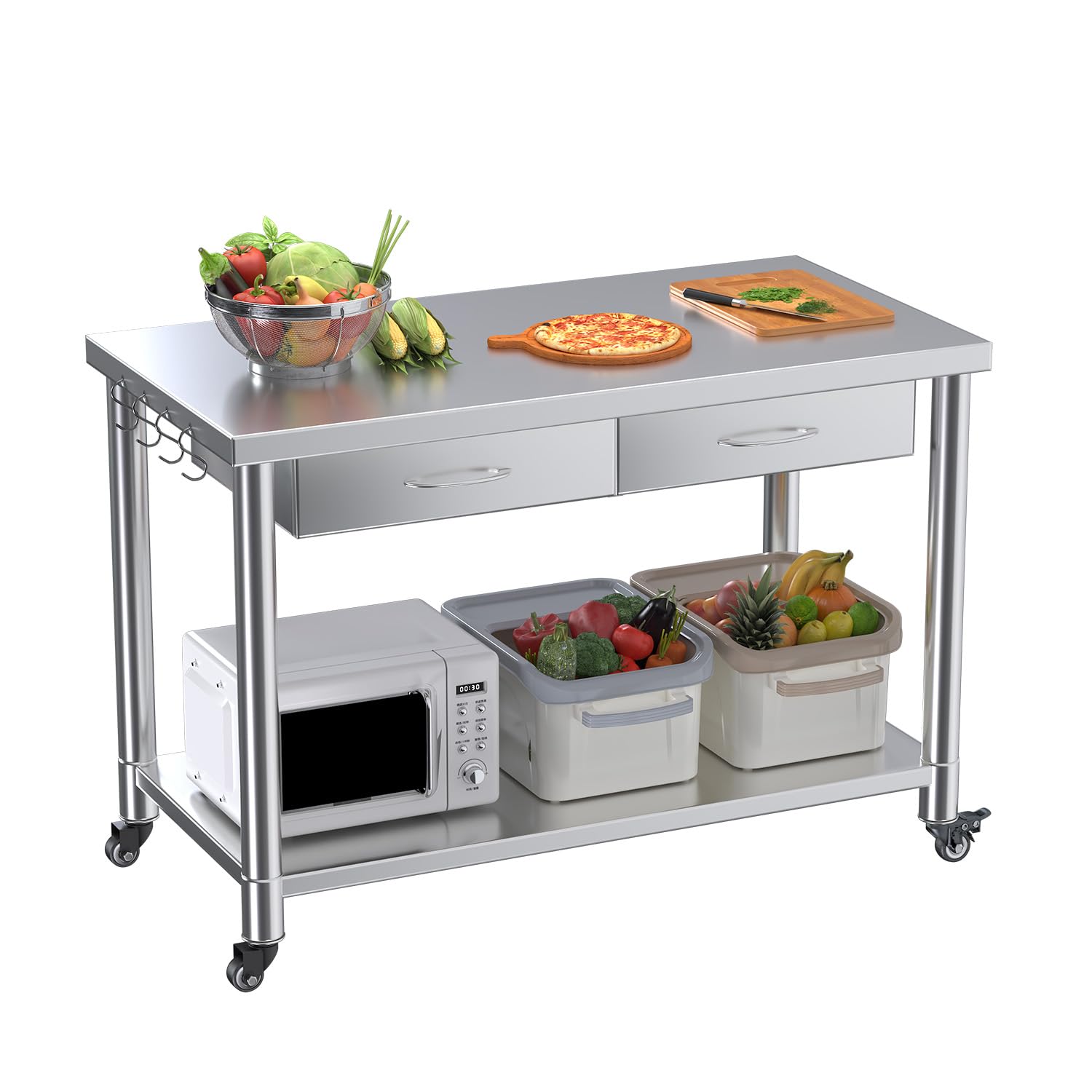 Stainless Steel Table with Dra - огляд і ціна Commercial Kitchen Prep Table