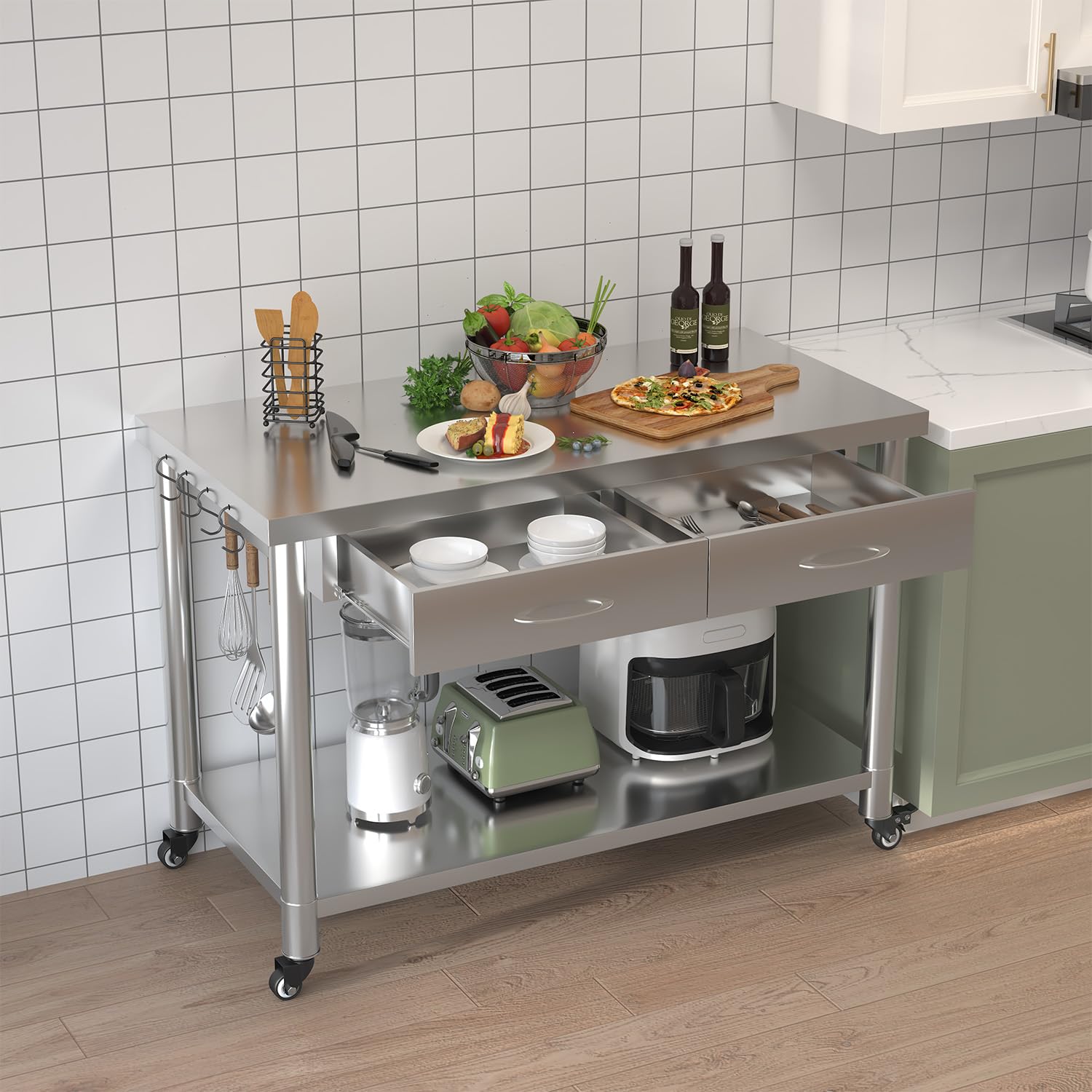 Stainless Steel Table with Dra - огляд і ціна Commercial Kitchen Prep Table