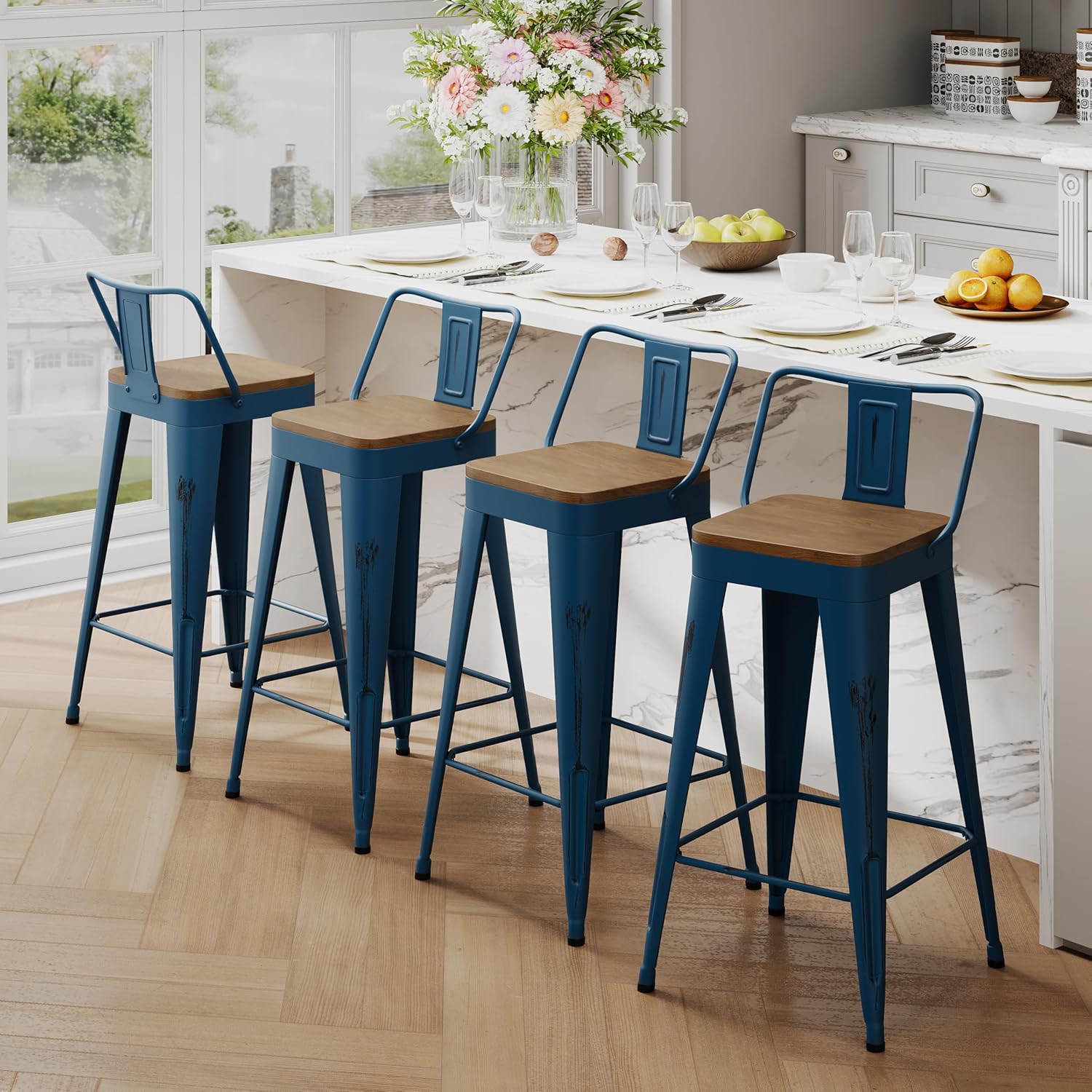 Metal Bar Stools 30in Set 4 In - огляд і ціна Commercial Kitchen Set